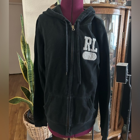 Polo Jeans Company Black Hoodie With Logo On The Front. Full Zipper. - Picture 2 of 4